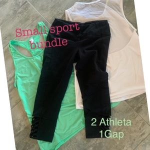 Athleta & Gap bundle 2 tops and crisscross tight